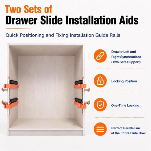 Drawer Slide Installation Jig with Toggle Clamp,Cabinet Hardware Jig with Magnetic Arm Punch Locator, Installing Faster, Straighter, and Smarter(4 Layers) in Kuwait