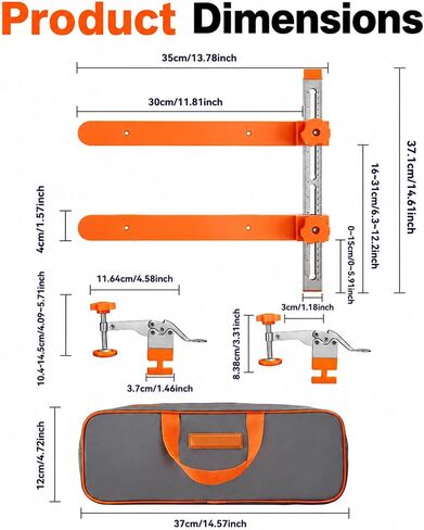 Drawer Slide Installation Jig with Toggle Clamp,Cabinet Hardware Jig with Magnetic Arm Punch Locator, Installing Faster, Straighter, and Smarter(4 Layers) in Kuwait