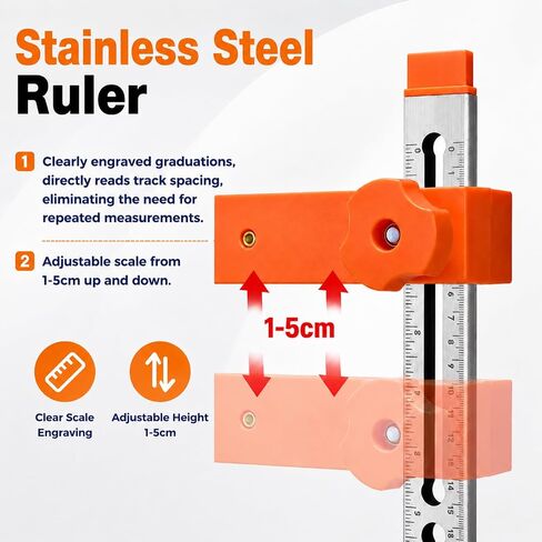Drawer Slide Installation Jig with Toggle Clamp,Cabinet Hardware Jig with Magnetic Arm Punch Locator, Installing Faster, Straighter, and Smarter(4 Layers) in Kuwait