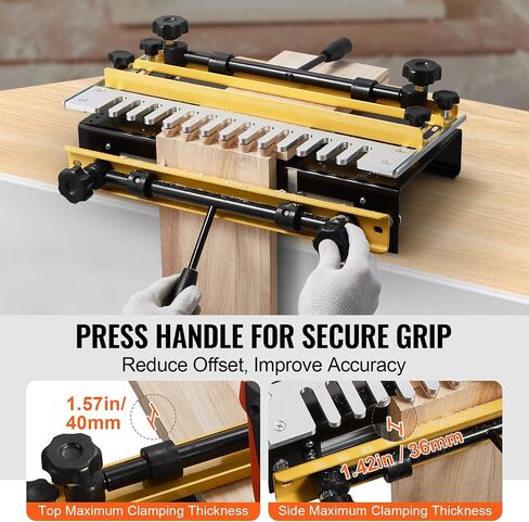 VEVOR Dovetail Jig, 12 in Width, Dove Tailing Router Jigs with 4 Router Bits & 3 Templates, Precise Alignment Dove Tail Jig, Mortise and Tenon Woodworking Tools for Furniture & Wood Cabinet Making | Easy Operation, Sturdy and Durable in Kuwait