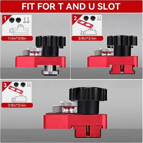Thin Rip Jig Safety One Way Roller Bearing, Table Saw Jig Guide for Repetitive Narrow Strip Cuts, Fits 3/8" x 3/4" T Slot & U Slot, 1/4" x 3/8" T-Slot, Works with Table Saw, Band Saw & Router Table in Kuwait