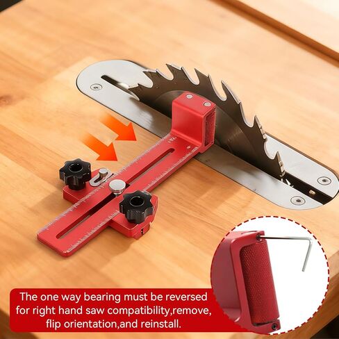 Thin Rip Jig Safety One Way Roller Bearing, Table Saw Jig Guide for Repetitive Narrow Strip Cuts, Fits 3/8" x 3/4" T Slot & U Slot, 1/4" x 3/8" T-Slot, Works with Table Saw, Band Saw & Router Table in Kuwait