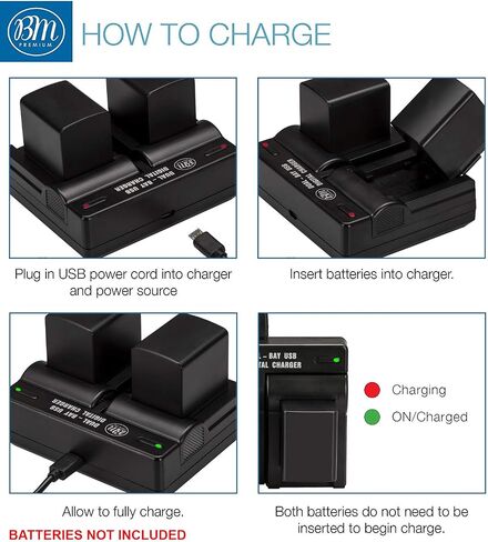 BM CG-800 Dual Battery Charger Replacement for Canon BP820 BP828 | for Canon Vixia HF G30/G40/G50/G60/G70 XA40 XA45 XA50 XA55 XA10 XA11 XA15 XA20 XA25 XA60 XA65 XA70 XA75 XF400 XF405 in Kuwait