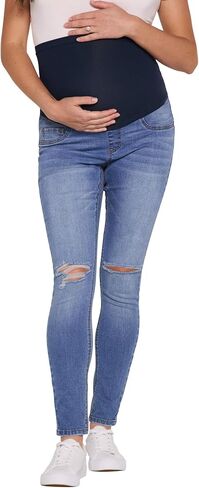 Motherhood Maternity Women's Secret Fit Over The Belly Skinny Ankle Denim Pregnancy Jeans in Kuwait