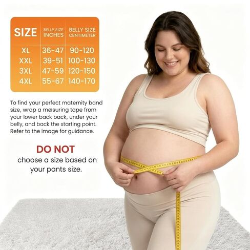 Plus Size Pregnancy Belly Band – Extra Large Maternity Support Belt for Belly, Waist & Back Pain Relief – Adjustable & Breathable Belly Band for 4XL Moms (Fits Waist 55"-67",Beige) in Kuwait
