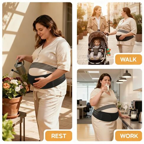 Plus Size Pregnancy Belly Band – Extra Large Maternity Support Belt for Belly, Waist & Back Pain Relief – Adjustable & Breathable Belly Band for 4XL Moms (Fits Waist 55"-67",Beige) in Kuwait