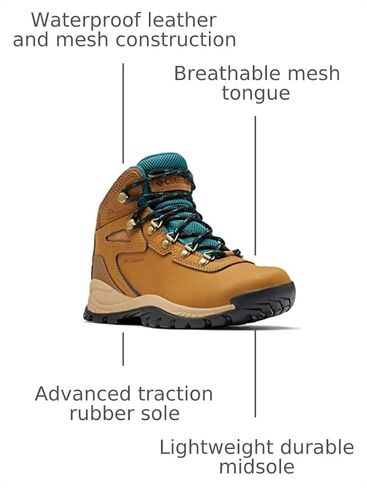 Columbia Womens Newton Ridge Lightweight Waterproof Hiking Boot, Elk/River Blue, 10.5 Wide in Kuwait