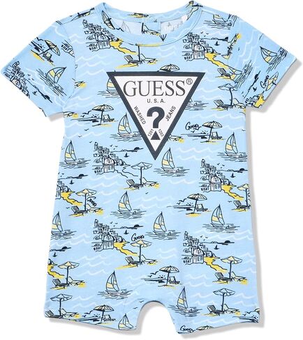 GUESS Baby Boys' Eco Stretch Jersey Allover Print Romper in Kuwait