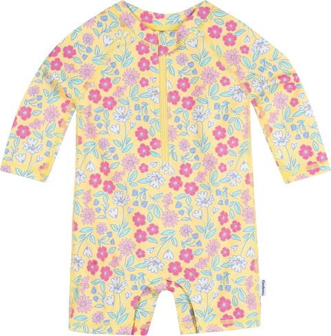 Gerber Baby Girls' & Toddler Long Sleeve One Piece Rashguard Swim Romper in Saudi Arabia