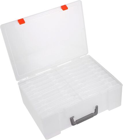 VANZACK Photo Storage Box and Craft Keeper with Handle, Multi-functional Photo Case Container for Organizing Pictures and Scrapbook Supplies, Portable Archival Storage for Home and Office in Kuwait