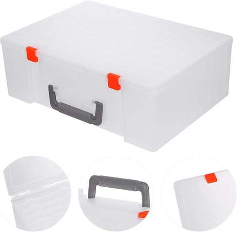 VANZACK Photo Storage Box and Craft Keeper with Handle, Multi-functional Photo Case Container for Organizing Pictures and Scrapbook Supplies, Portable Archival Storage for Home and Office in Kuwait