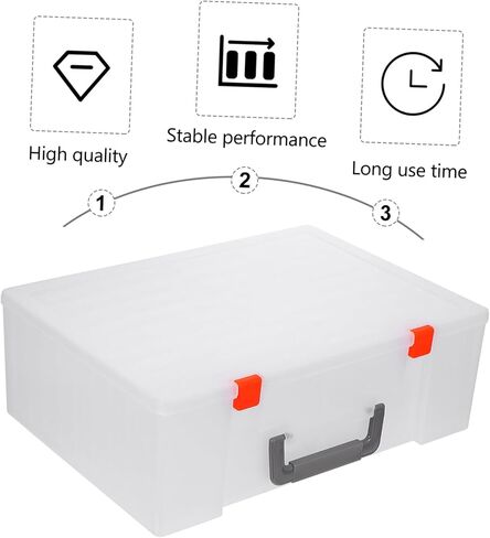 VANZACK Photo Storage Box and Craft Keeper with Handle, Multi-functional Photo Case Container for Organizing Pictures and Scrapbook Supplies, Portable Archival Storage for Home and Office in Kuwait