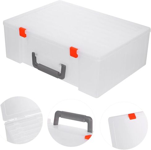 Photo Storage Case Organizer Box with Handle Large Archival Photo Keeper for Craft Supplies and Document Sorting in Kuwait