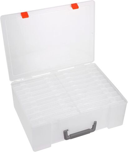 Photo Storage Case Organizer Box with Handle Large Archival Photo Keeper for Craft Supplies and Document Sorting in Kuwait