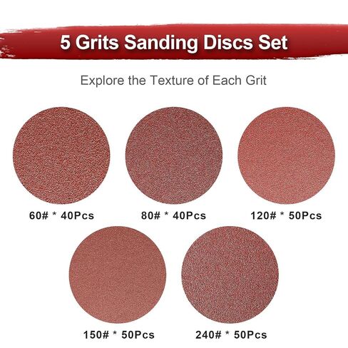 9 Inch 6 Hole Drywall Sandpaper 150Grit 50PCS | Hook and Loop, Aluminum Oxide, Sanding Discs for Drywall Sander in Kuwait
