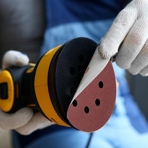 40 Sheets Sanding Discs Kit, 60/80/100/120/150/180/240/320 Grit, 5 inch Sandpaper Sander Round Sand Paper for Orbital Sanders,Premium PE Backing, Wood, Metal, Auto Sandpaper Assortment in Kuwait