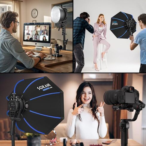 Sokani 23.6"/60cm Octagonal Softbox+Honeycomb Grid, with S-Type Bracket | Quick Release Light Diffuser, Compatible with Godox AD200 Pro II, AD300 Pro II, AD400 Pro II, AD100 Pro II, V100, V1 Pro in Kuwait