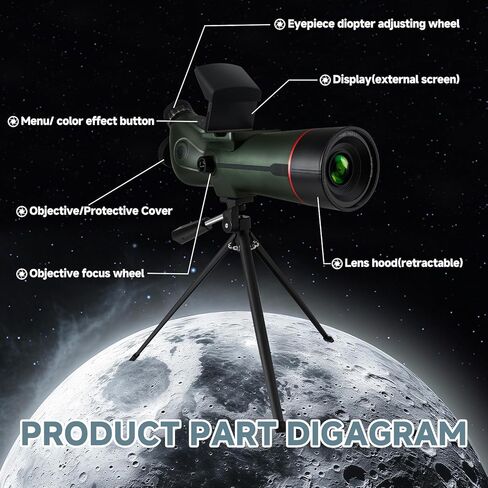 Smart Telescope,Refractor Auto-Focus Portable Digital Electronic Telescopes | with 4K Astrophotography Camera, Internal And External Dual Screens Spotter for Adults and Beginners Astronomy in Kuwait