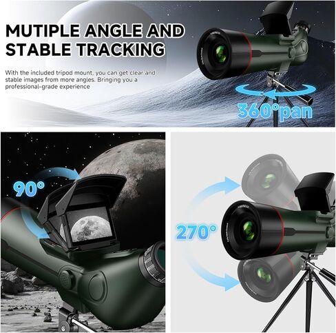 Smart Telescope,Refractor Auto-Focus Portable Digital Electronic Telescopes | with 4K Astrophotography Camera, Internal And External Dual Screens Spotter for Adults and Beginners Astronomy in Kuwait