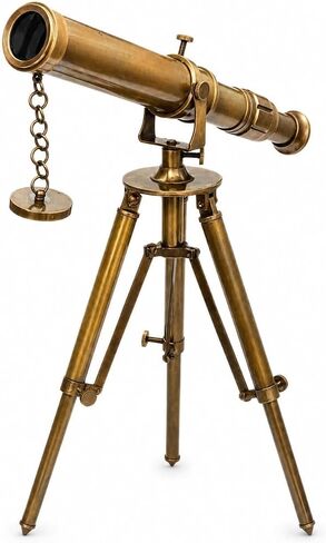 Vintage Brass Table Telescope with Tripod – Functional Maritime Instrument | Antique Nautical Spyglass for Home Office Decor & Ship Collector Gift in Kuwait