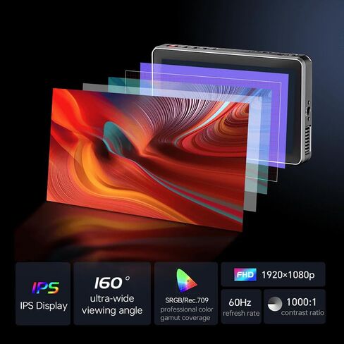 VILTROX DC-X3 6 Inch 2000Nits Camera Video Field Monitor with Rig Cage | Touc Screen Full HD 1920x1080 Director AC Monitor with 4K HDMI/3G-SDI Loop in&Out 3D Lut RGB Parade Focus Peaking in Kuwait