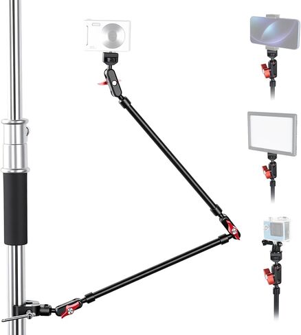 UTEBIT 9 inch Magic Arm with Super Clamp and 360° Ball Heads, Black | Articulating Magic Arm Camera Mount with 1/4" & 3/8" Threads Screws for Monitor,Flash, Microphone, Camera Cage, Action Camera in Saudi Arabia