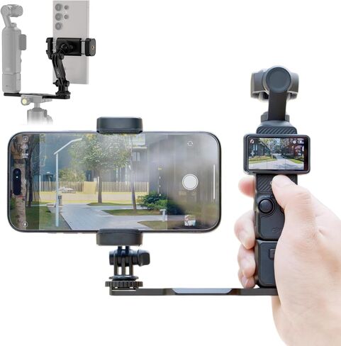 JJC Magnetic Phone Holder for DJI Osmo Pocket 4 3 & Xtra Muse,Modular Parts | Detachable Expansion Adapter Compatible with Magsafe Cell Phones / Case,with Folding 2-Fingers for Tripod Extension Rod in Kuwait