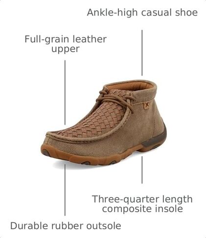 Twisted X Women's Chukka Driving Moc, Moc Toe, Bomber & Checkered Vamp, 6.5 M in Kuwait