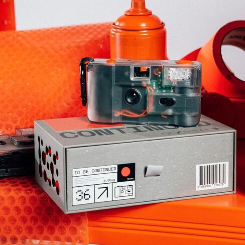 to Be Continued (TBC) Reusable 35mm Film Camera – Transparent Design, 28mm Wide Lens, Reloadable and Analog, Built-in Flash, Point and Shoot in Kuwait