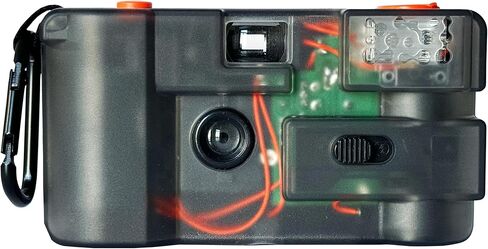 to Be Continued (TBC) Reusable 35mm Film Camera – Transparent Design, 28mm Wide Lens, Reloadable and Analog, Built-in Flash, Point and Shoot in Kuwait