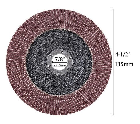 10 Pack 60 80 Grit Flap Discs 115mm 4.5" x 7/8" T27 for 4 1/2 Inch Angle Grinder Flap Wheels Heavy-Duty Grinding & Sanding Discs for Metal, Wood, Stainless Steel (Brown, 115, 60Grit, Medium) in Kuwait