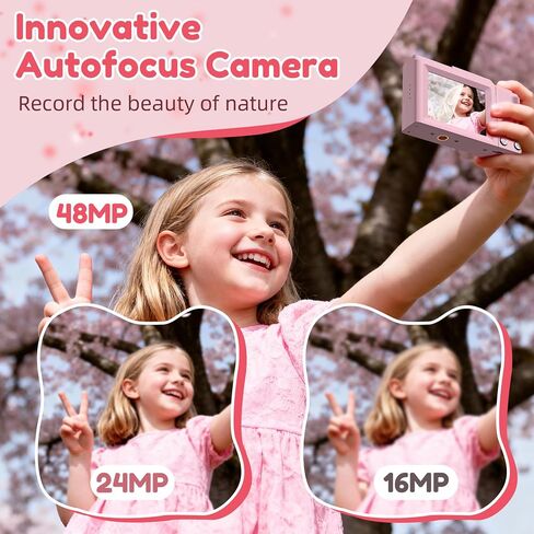 Digital Camera, FHD 4K Digital Point and Shoot Camera with 16X Zoom Anti Shake, 48MP Compact Small Camera with 32GB Card for Boys Girls Kids in Kuwait