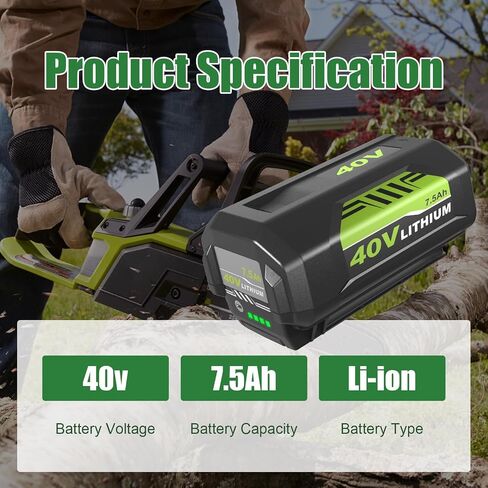 Enermall 1Pack 7.5Ah OP40601 Replacement for Ryobi 40V Battery Compatible with Ryobi 40 Volt Battery Lithium OP4040 OP40401 OP4026 OP40261 OP4050 OP40201 Compatible with 40V Battery Power Tools | Compatible with Ryobi 40 Volt Battery Lithium OP4040 OP4040 in Saudi Arabia