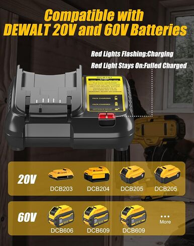 2Pack 3.0Ah Battery Replacement for Dewalt 20V Max Battery | with DCB107 Charger Combo Compatible with Dewalt 20V Cordless Power Tools in Kuwait