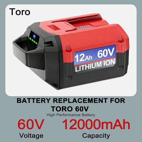 DTK 12Ah Long Lasting Batteries Replacement for Toro 60V Battery Ultra-High Capacity 12000mAh Lithium Battery in Kuwait