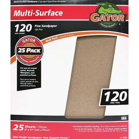 Gator 9" x 11" Multi-Surface Sanding Sheets, 220 Grit, 25 Pack in Saudi Arabia