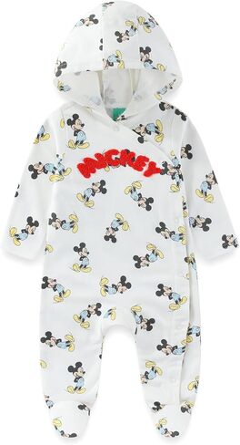 Disney Mickey Mouse Baby Boys Hooded Coverall Footies Romper for Infants in Kuwait