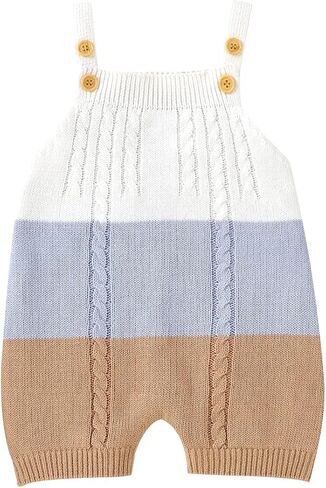 Newborn Unisex Baby Romper 0-18M Soft Knit Onepiece Sleeveless Jumpsuit Gift in Kuwait
