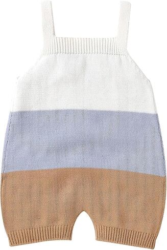 Newborn Unisex Baby Romper 0-18M Soft Knit Onepiece Sleeveless Jumpsuit Gift in Kuwait
