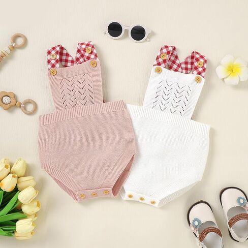 Newborn Unisex Baby Romper 0-18M Soft Knit Onepiece Sleeveless Jumpsuit Gift in Kuwait