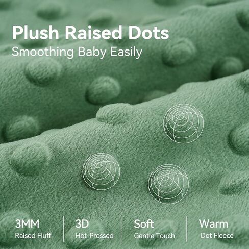 Unnivoll Fleece Baby Sleep Sack 12-18 Months with Plush Dots 1.5 Tog Baby Wearable Blanket with 2-Way Zipper Warm Sleeping Sack for Toddler Infant - Large, Blue&Green in Kuwait
