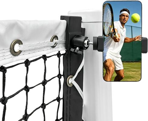 360° Adjustable Dual-Use Phone Holder,Tennis Net & Chain Fence Camera Mount | 360° angle adjustment | Fits phones & action cameras | Dual-use tennis net & chain-link | Standard 1/4"-20 screw interface in Kuwait
