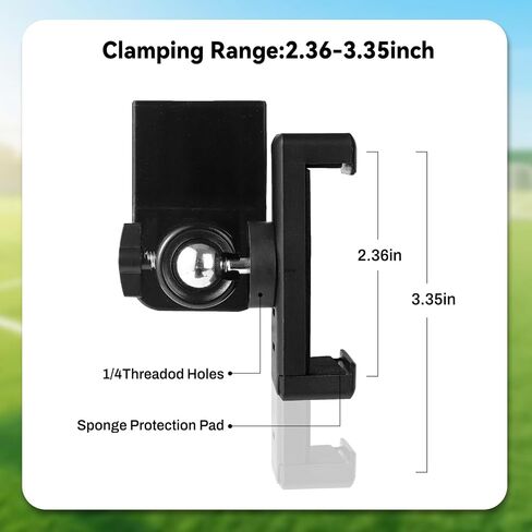 360° Adjustable Dual-Use Phone Holder,Tennis Net & Chain Fence Camera Mount | 360° angle adjustment | Fits phones & action cameras | Dual-use tennis net & chain-link | Standard 1/4"-20 screw interface in Kuwait