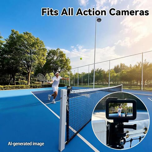 360° Adjustable Dual-Use Phone Holder,Tennis Net & Chain Fence Camera Mount | 360° angle adjustment | Fits phones & action cameras | Dual-use tennis net & chain-link | Standard 1/4"-20 screw interface in Kuwait