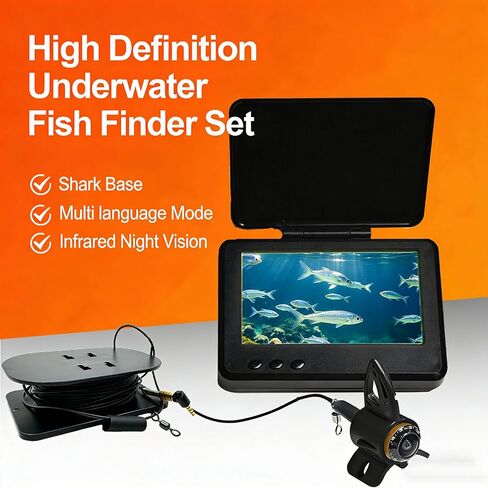Portable Underwater Monitor with Adjustable Bracket and 195 Degree View for Clear Fish Observation Fishing Gear with Display in Kuwait