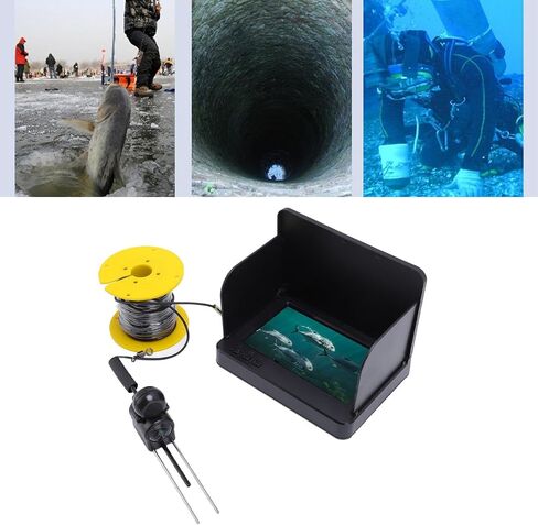 Diyeeni Underwater Fishing Camera, 1080P 5MP 195 Wide Angle Video Fish Finder, 5" HD Screen IP67 Water Proof Fishing Camera with 20m Cable for Fish in Kuwait