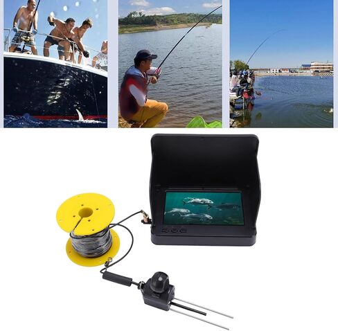 Diyeeni Underwater Fishing Camera, 1080P 5MP 195 Wide Angle Video Fish Finder, 5" HD Screen IP67 Water Proof Fishing Camera with 20m Cable for Fish in Kuwait
