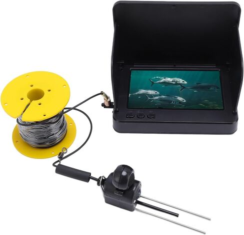 Diyeeni Underwater Fishing Camera, 1080P 5MP 195 Wide Angle Video Fish Finder, 5" HD Screen IP67 Water Proof Fishing Camera with 20m Cable for Fish in Kuwait