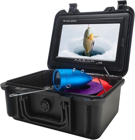 Drfeify 7 Inch Underwater Fishing Camera, 1000TVL High Strength Metal Camera with 92 Degree Viewing Angle and Adjustable LED Lights, 15 30M Cable for Ice Fishing and Freshwater Saltwater in Kuwait