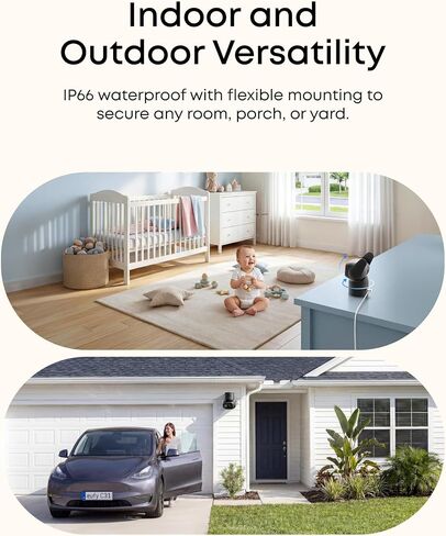 eufy Security Indoor/Outdoor Camera C31(2-Pack), IP66, No Subscription | Spotlight-Free Color Night Vision, 360° Coverage Pan &Tilt, AutoTracking, AI Human/Vehicle/Pet/Cry Detection, 24/7 Recording in Saudi Arabia